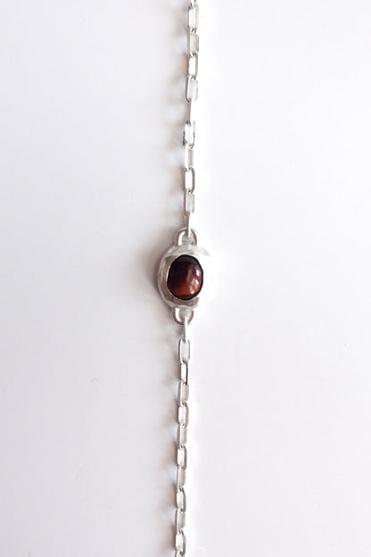 STONE CHAIN BRACELET 【crimson】