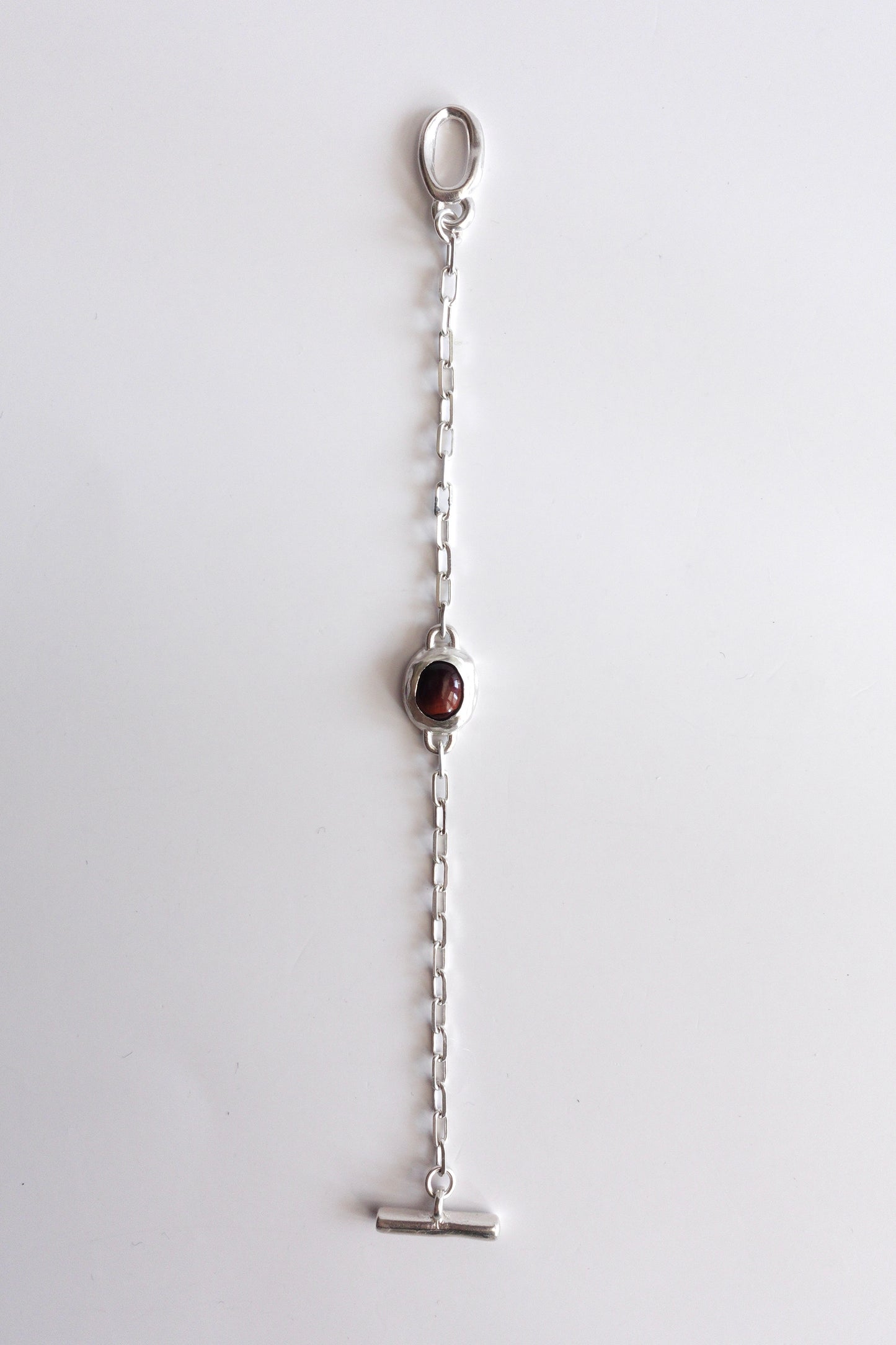 STONE CHAIN BRACELET 【crimson】