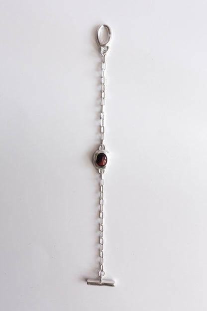 STONE CHAIN BRACELET 【crimson】