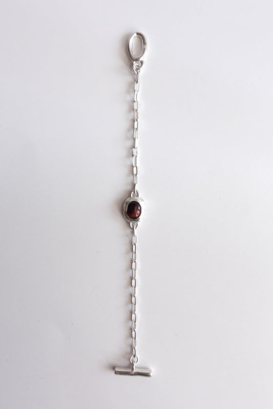 STONE CHAIN BRACELET 【crimson】